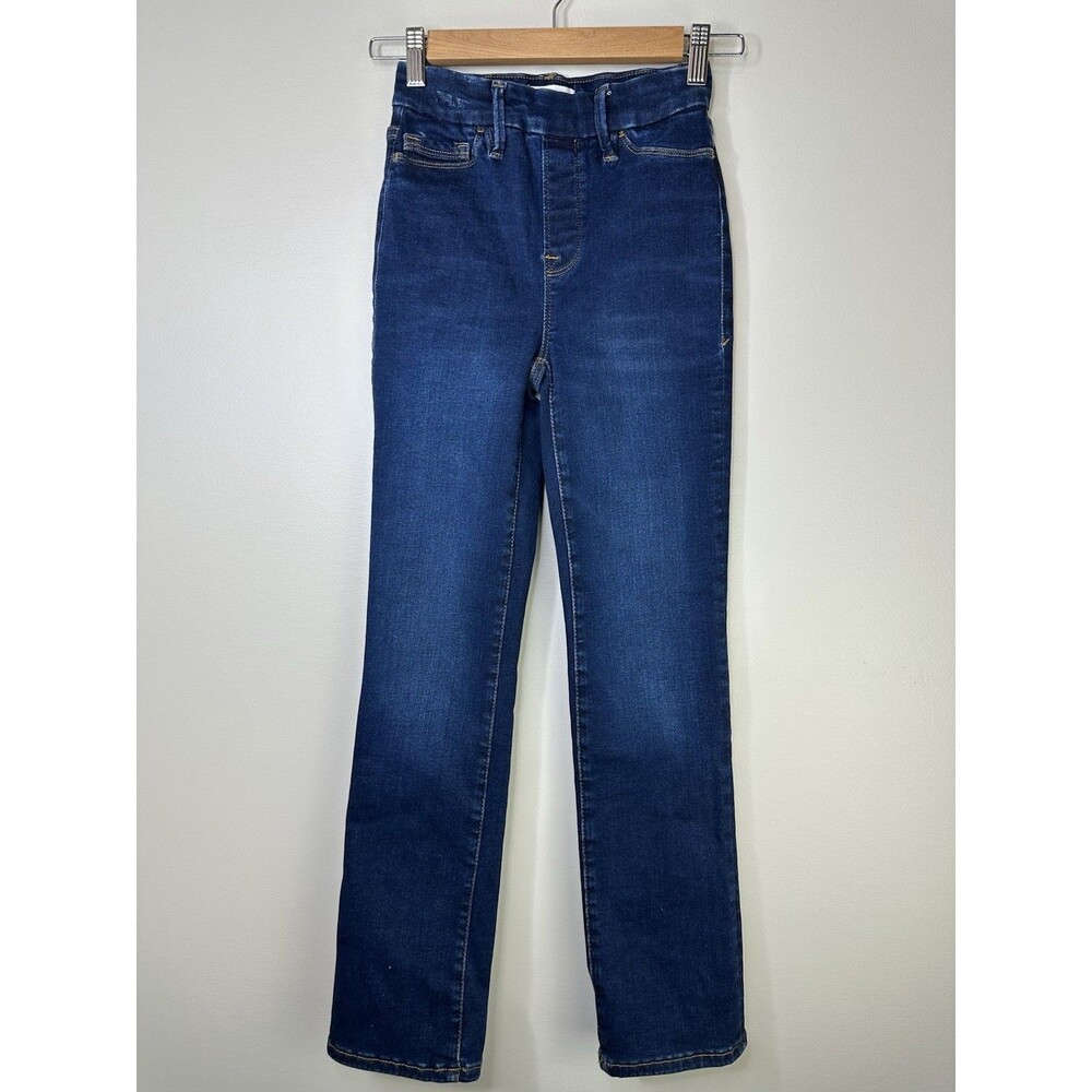Good American Skinny Jeans Women Size 0 Power Stretch Dark Wash Pull on Quality